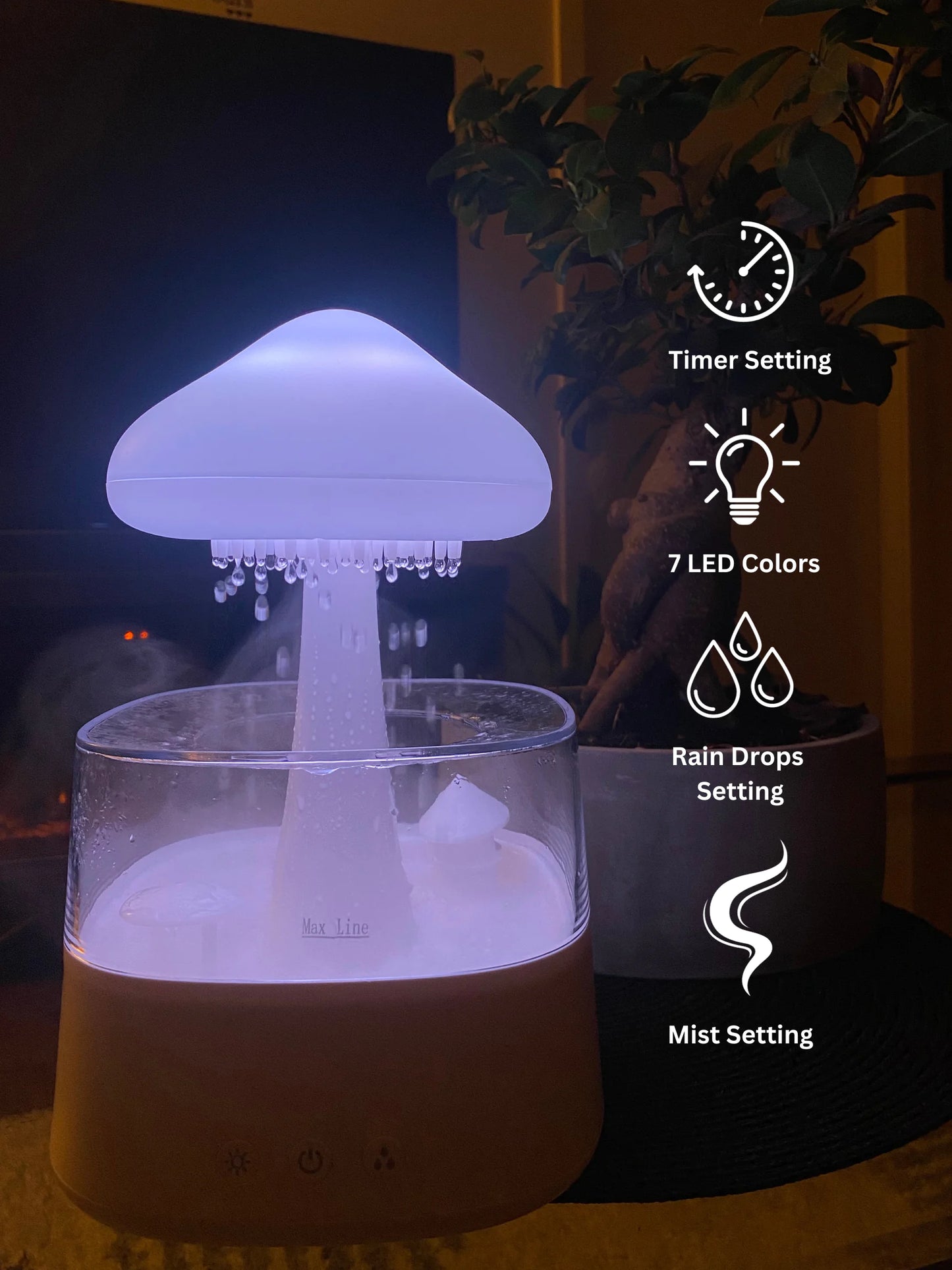 NimbusGlow™ – Humidificador con Luz Nocturna Relajante y Niebla Hidratante